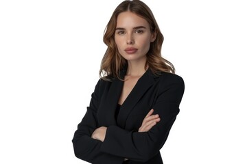 Obraz premium Confident young Caucasian businesswoman CEO in formal attire.