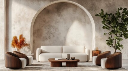 Modern Living Room Design with Warm Tones