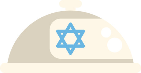 Restaurant cloche featuring star of david, hinting at delicious traditional jewish food underneath