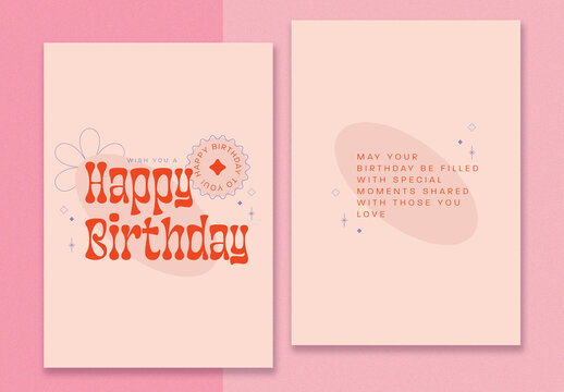 Birthday Card with Pink & Red Accents