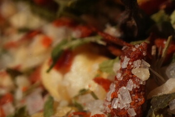 Macro close up of Italian herbs and spices