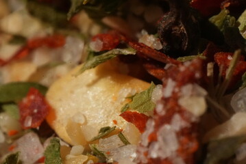 Macro close up of Italian herbs and spices