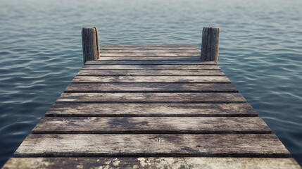 Fototapeta premium Wood Pier Over A Body of Water