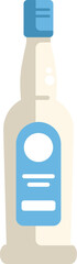 Classic bottle of hard liquor with blank label, beverage product from liquor store or alcohol mockup