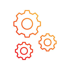gear lubricant gradient icon with white background vector stock illustration