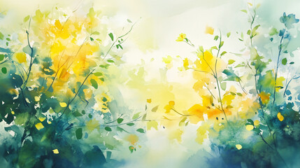 Abstract artistic watercolor background of spring colors.