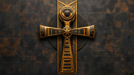 Symmetrical ancient egyptian cross ankh, symbol of alchemy occultism mysticism tarot meditation egyptian cross symbolizes immortality and eternal life. Mystic Alchemy Symbols. Illustration