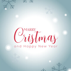 Winter holiday Merry Christmas and new year greetings vector template with snowflakes