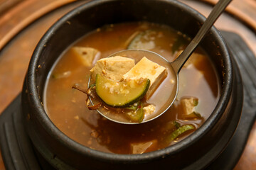 Korean traditional food. Soybean paste stew