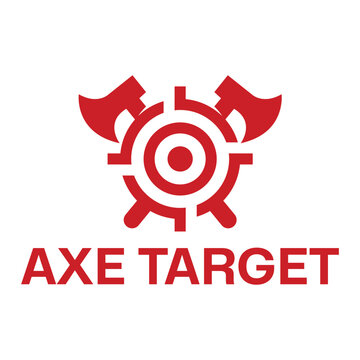 axe target flat minimalist logo design