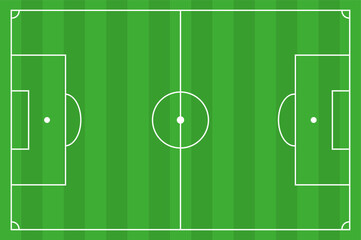 Football field with green grass vector illustration.