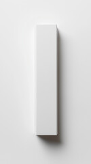 A long square white paper box packaging with no labels, no logo. white background. Front view, mockup design art, high-resolution photography, insanely detailed, fine details,
