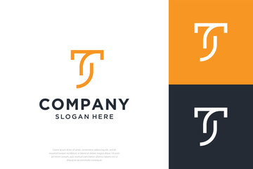 accounting logo letter t and j