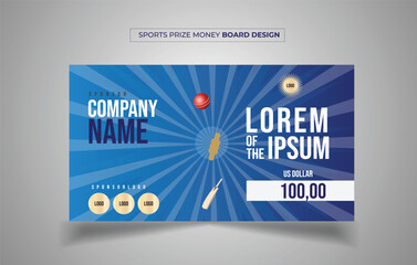 Fototapeta premium Sports Prize ceremony Champion winner cheque Board Design 