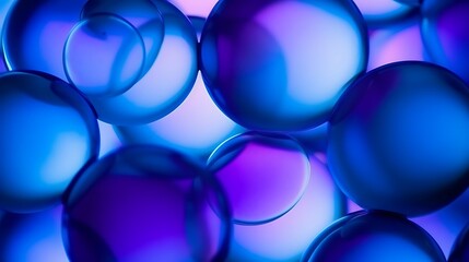 Abstract Blue and Purple Spheres Background Image