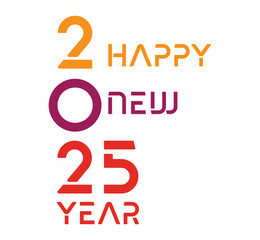 2025 Happy New Year Design Element Colorful Creative Abstract Vector Illustration