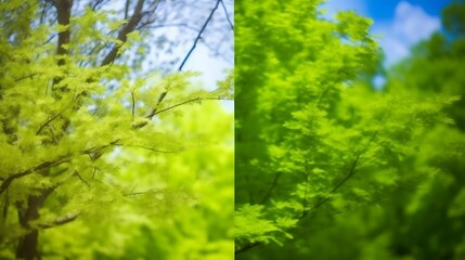 Fototapeta premium Vibrant Green Foliage Displays Springtime Nature