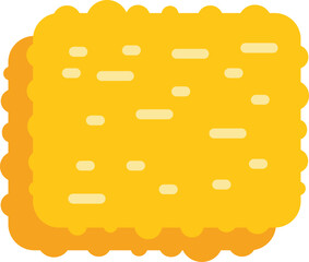Simple vector illustration of a square cracker with filling, isolated on a white background