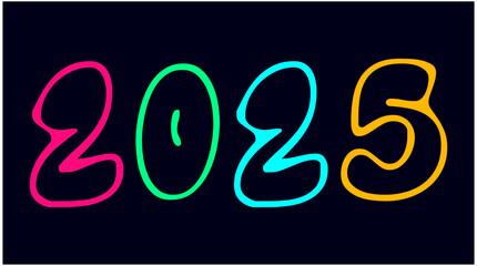 Happy New Year 2025 Design Element Multicolor Creative Abstract Vector Illustration
