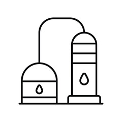distillation line icon with white background vector stock illustration