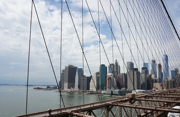 Fototapeta premium Skyline New York, view from bridge