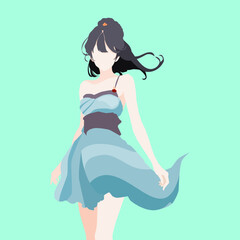 fashionable girl character