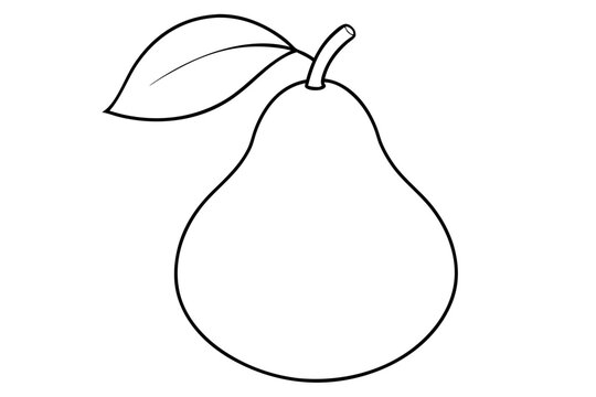 recommend clip art: Pear fruit outline vector, Pear line art vector illustration