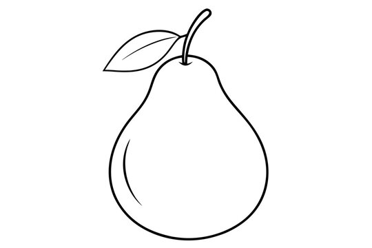 recommend clip art: Pear fruit outline vector, Pear line art vector illustration