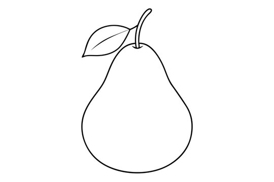 recommend clip art: Pear fruit outline vector, Pear line art vector illustration
