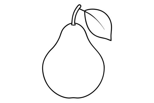 recommend clip art: Pear fruit outline vector, Pear line art vector illustration