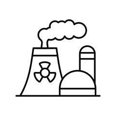nuclear plant line icon with white background vector stock illustration