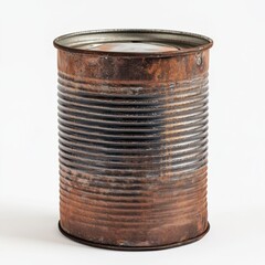 Industrial Tin Can with Weathering Game Art Concept Isolated on White Background