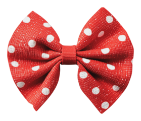 PNG Red polka dot bow with white spots