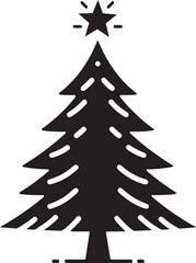 A Christmas tree silhouette vector on a white background