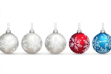 Decorative Christmas ornaments featuring intricate snowflake designs