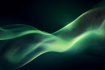 Abstract financial trendlines in green on a dark background