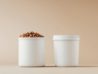 mockup template. Product packaging mockup with customizable label, shown in a realistic preview format on a neutral background, Packaging preview mockup with custom label, Simple and lifelike