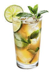 PNG Minty lime mojito cocktail