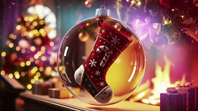 cute Santa Claus sock Christmas ornaments