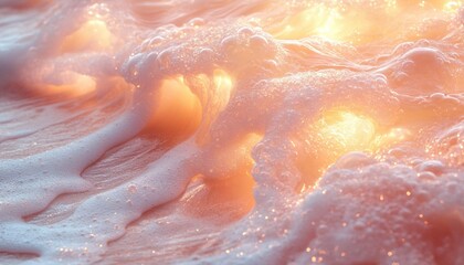 Ocean Mist and Pearls, serene background inspired by the ocean. Incorporate soft waves, misty overlays, 