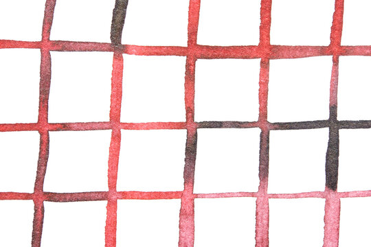 Abstract geometric red grid pattern on white background design.