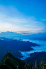 Breathtaking sunrise over mountain range nature exploration scenic viewpoint tranquil environment peaceful morning