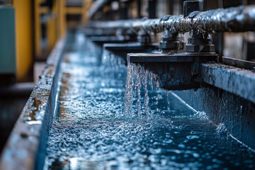 Advanced watering systems creating efficient water flow in a sustainable garden