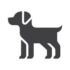 Simple and stylish dog icon art silhouette, crafted in black and white vector for a clean and modern look.
