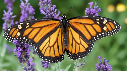 Fototapeta premium Monarch Butterfly on Lavender Flower