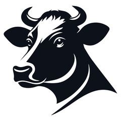 Vector of cow head design on white background	