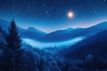 A panoramic view of a mountain range under the stars, perfect for use in astronomy or landscape photography contexts