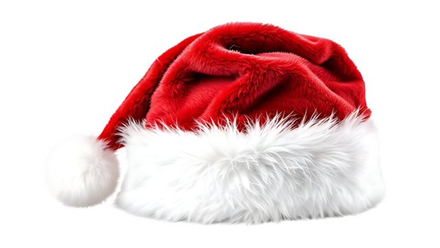 Santa Hat - Isolated on the transparent background - Iconic Festive Holiday Accessory