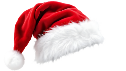 Santa Hat - Isolated on the transparent background - Iconic Festive Holiday Accessory