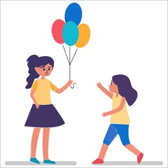 child with balloons